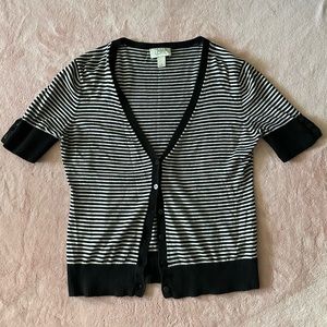 Ann Taylor Loft 3/4 Sleeve Striped Cardigan Sweater